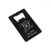 Engraved Portable Wallet Card Bottle Opener Black Happy 50th Birthday