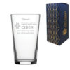 Engraved Cider Glass, Personalised Prescription For Cider Design