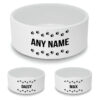Personalised Dog Bowl with Paw Trails Design