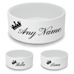 Personalised Dog Bowl with Royal Crown Design