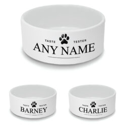 Personalised Cat Bowl with Taste Tester Design