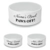 Personalised Cat Bowl with Paws Off! Design
