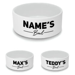 Personalised Cat Bowl with Name's Bowl Black Design