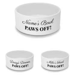Personalised Pet Bowl with Paws Off! Design