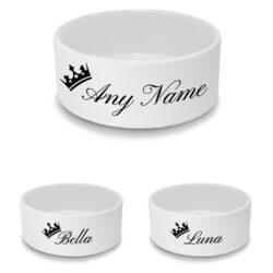 Personalised Pet Bowl with Royal Crown Design