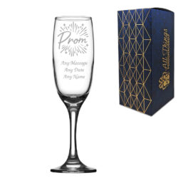 Prom Champagne Flute, Custom Engraved Glass with Any Name or Message, Prom Night Award, Gift for Her or Him, 210ml Glass, Gift Boxed